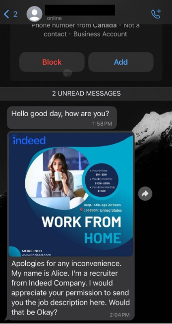 Text Messages Claiming to be Indeed? It Might be a Scam – Indeed 