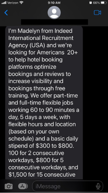 Text Messages Claiming to be Indeed? It Might be a Scam – Indeed 