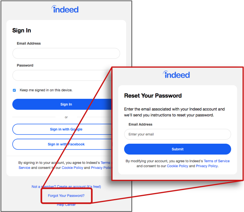 How Do I Reset My Password Indeed Job Seeker Success